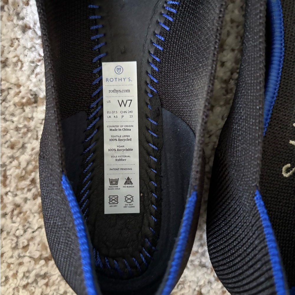 Rothy's Women's Black and Blue Flats - Picture 3 of 12